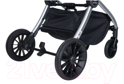 Детская универсальная коляска Farfello Baby Shell BBS 3 в 1 / BBS-57 (черный оникс/серебристый)