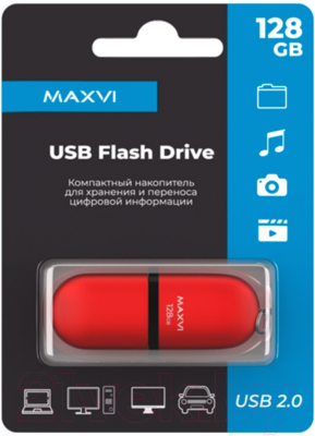 Usb flash накопитель Maxvi SF 128GB 2.0 (красный)