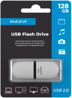 Usb flash накопитель Maxvi SF 128GB 2.0 (белый)