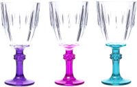 Набор бокалов Herevin Foot Paited 131602-004 (3шт, фиолетовый/розовый/голубой) - 