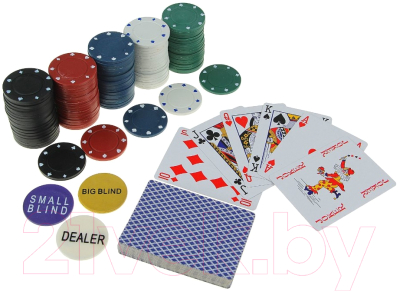 Набор для покера Sima-Land Карты 2 колоды, фишки 200шт / 278719