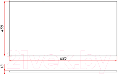 Столешница для ванной ЗОВ 13 / CKP13W895458 (белый)