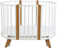 Детская кроватка СКВ 104001-6 / 106001-6 (белый/коричневый) - 