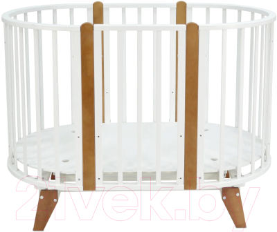 Детская кроватка СКВ 104001-6 / 106001-6 (белый/коричневый)