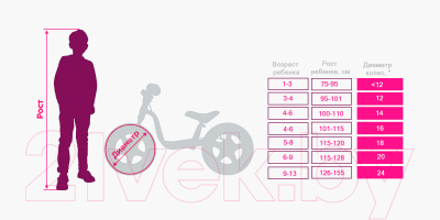 Детский велосипед AIST Wiki 16 2023 (16, розовый)