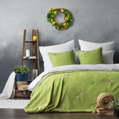 Набор текстиля для спальни Pasionaria Либерти 160x220 с наволочками (зеленый)
