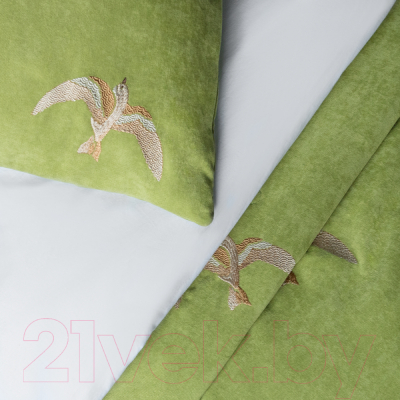 Набор текстиля для спальни Pasionaria Либерти 160x220 с наволочками (зеленый)