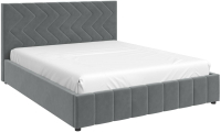 Полуторная кровать Bravo Мебель Нельсон Стандарт Зигзаг с ПМ 140x200 (светло-серый) - 