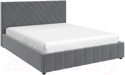 Двуспальная кровать Bravo Мебель Нельсон Стандарт Зигзаг 160x200 с ПМ (холодный серый)