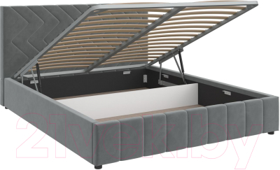 Двуспальная кровать Bravo Мебель Нельсон Стандарт Зигзаг 160x200 с ПМ (холодный серый)