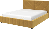 Двуспальная кровать Bravo Мебель Нельсон Стандарт Линия 160x200 с металлокаркасом (горчица) - 