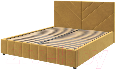 Двуспальная кровать Bravo Мебель Нельсон Стандарт Линия 160x200 с металлокаркасом (горчица)