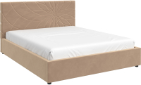 Двуспальная кровать Bravo Мебель Нельсон Стандарт Цветок 160x200 с металлокаркасом (латте) - 