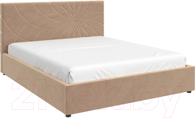 Двуспальная кровать Bravo Мебель Нельсон Стандарт Цветок 160x200 с металлокаркасом (латте)
