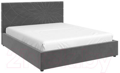 Двуспальная кровать Bravo Мебель Нельсон Стандарт Цветок 160x200 с ПМ (холодный серый)
