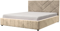 Двуспальная кровать Bravo Мебель Нельсон Стандарт Линия 160x200 с металлокаркасом (серо-бежевый) - 