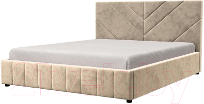 Двуспальная кровать Bravo Мебель Нельсон Стандарт Линия 160x200 с ПМ (серо-бежевый)