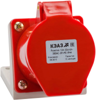 

Розетка кабельная КЭАЗ, 134 63А 6h 380AC 3P+PE IP67 / 241220
