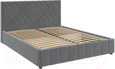 Полуторная кровать Bravo Мебель Нельсон Стандарт Зигзаг с металлокаркасом 140x200 (холодный серый)