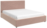 Полуторная кровать Bravo Мебель Нельсон Стандарт Цветок с металлокаркасом 140x200 (пудра) - 