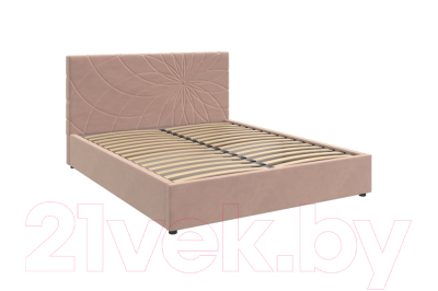 Полуторная кровать Bravo Мебель Нельсон Стандарт Цветок с металлокаркасом 140x200 (пудра)