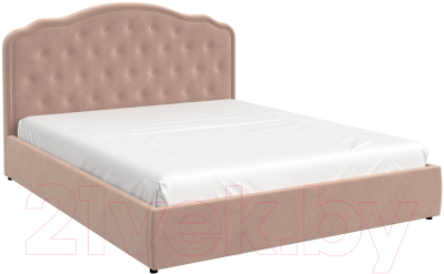 Двуспальная кровать Bravo Мебель Селин Стандарт 160x200 (пудра, с пуговицами)