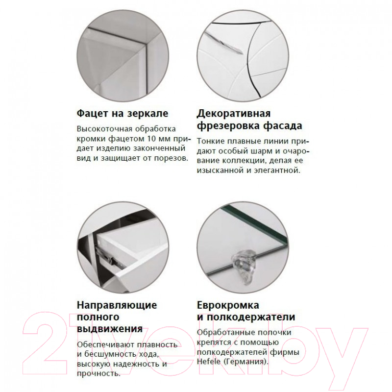 Шкаф с зеркалом для ванной Style Line Амелия 60см (с подсветкой) — фото 5