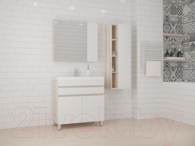 Шкаф с зеркалом для ванной Style Line Берген 75см