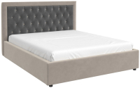 Двуспальная кровать Bravo Мебель Мартина Стандарт с металлокаркасом 160x200 (бежевый/холодный-серый) - 