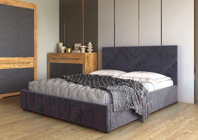 Полуторная кровать Bravo Мебель Нельсон Стандарт Линия с металлокаркасом 120x200 (светло-серый)