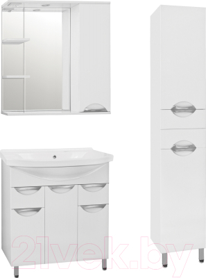 Шкаф с зеркалом для ванной Style Line Жасмин 80 (с подсветкой)