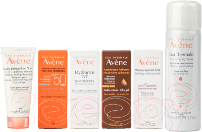 Набор косметики для лица Avene Термальная вода 50мл+5 мини-продуктов для всех типов кожи