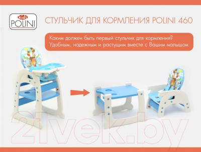 Стульчик для кормления Polini Kids 460 (зеленый)