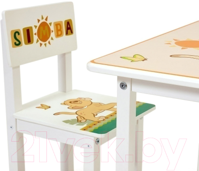 Комплект мебели с детским столом Polini Kids Disney Baby. 105 S Король Лев (белый)