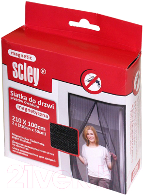 Москитная сетка на дверь Scley 0395-112110 (210x100, черный)