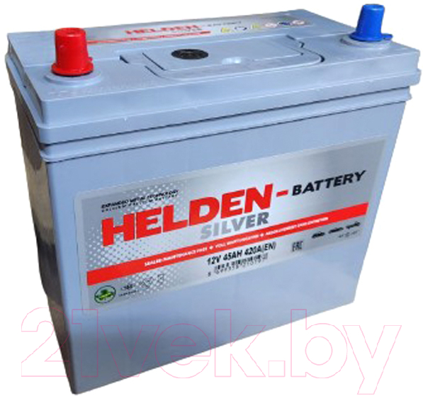 Автомобильный аккумулятор Helden JIS R+ тонкие клеммы / SMF44B19R (45 А/ч)