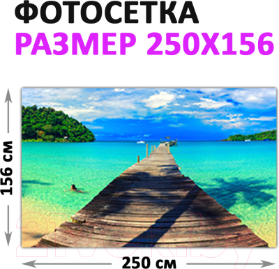 Фотофасад Arthata Пляж, пальмы, море / FotoSetka-250-117 (250x156)