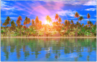 Фотофасад Arthata Пляж, пальмы, море / FotoSetka-250-121 (250x156) - 