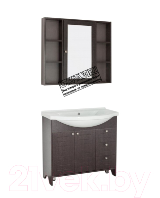 Шкаф с зеркалом для ванной Style Line Кантри 100 (с нишей)