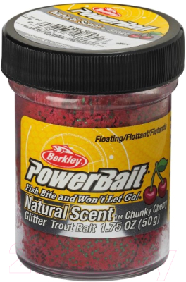 Прикормка рыболовная Berkley Fishing PowerBait Trout Bait Fruits Chunky Cherry / 1546778 (50г)