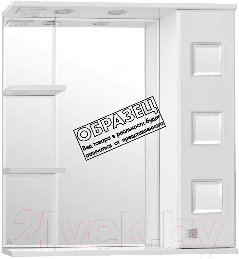 Шкаф с зеркалом для ванной Style Line Крокус 70 (с подсветкой)