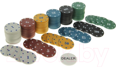 Набор для покера Sima-Land Карты 2 колоды, фишки 120шт / 427372