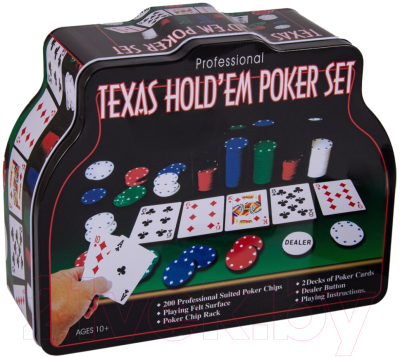 Набор для покера Sima-Land Карты 2 колоды, фишки 200шт / 440630