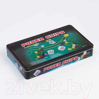 Набор для покера Sima-Land Карты 2 колоды, фишки 300шт / 637896