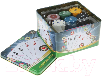 Набор для покера Sima-Land Карты 54шт, фишки 120шт / 912897