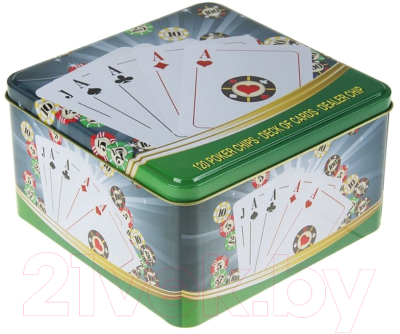 Набор для покера Sima-Land Карты 54шт, фишки 120шт / 912897
