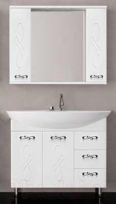Шкаф с зеркалом для ванной Style Line Венеция 100см (с подсветкой)