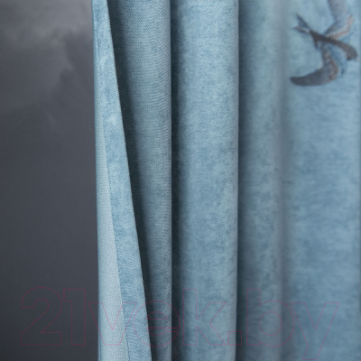 Комплект штор Pasionaria Либерти 290x250 с подхватами (голубой)