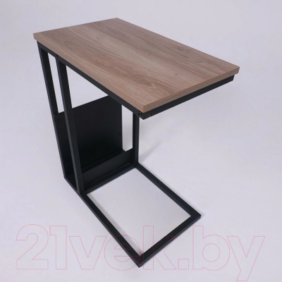 Приставной столик AksHome Foxy (дуб/черный)