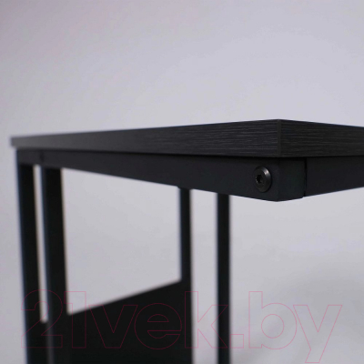 Приставной столик AksHome Foxy (темный дуб/черный)